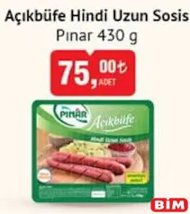 PINAR AÇIKBÜFE HİNDİ UZUN SOSİS 430 G PINAR AÇIKBÜFE HİNDİ UZUN SOSİS 430 G